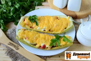 Рецепт Кабачки, фаршировані курячою грудкою фото