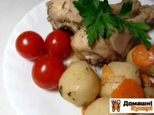 Рецепт Куряча гомілка з овочами фото