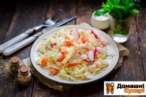 Рецепт Салат з пекінської капусти і курки фото