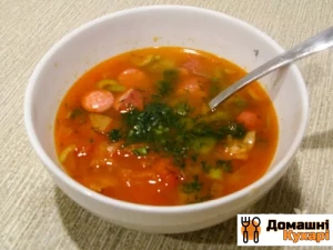 Рецепт Солянка з ковбасою і оливками фото