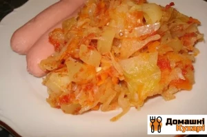 Рецепт Тушкована картопля з овочами в мультиварці фото