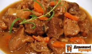 Рецепт Тушковане м'ясо з грибами фото