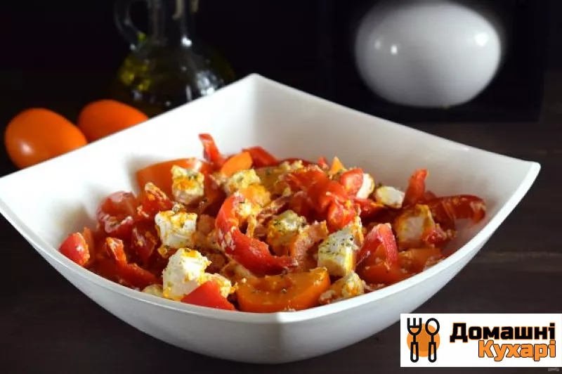 Рецепт Салат з перцю з фетою і помідорами
