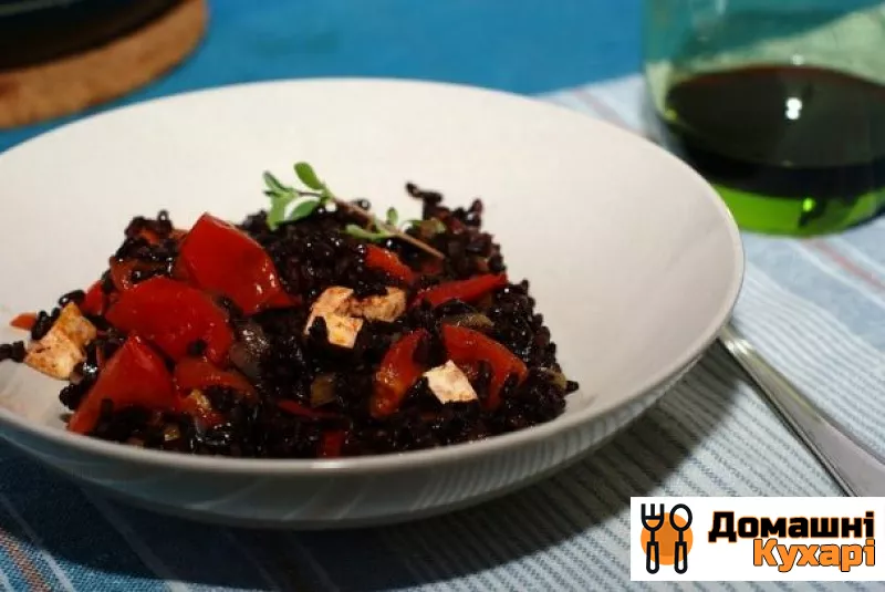Рецепт Чорний рис з тофу і помідорами