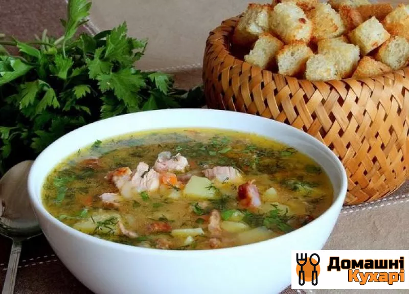 Рецепт Гороховий суп з копченою куркою