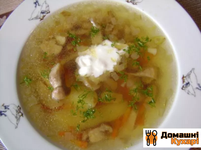 Рецепт Грибний суп з білих заморожених грибів