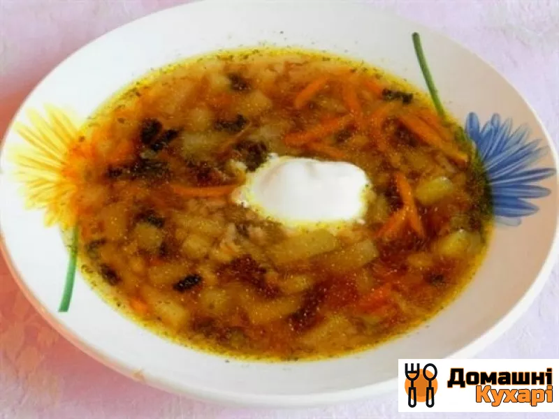 Рецепт Грибний суп з сушених грибів в мультиварці