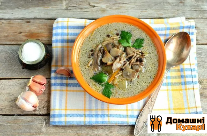 Рецепт Грибний суп з сочевицею і гречаної вермішеллю