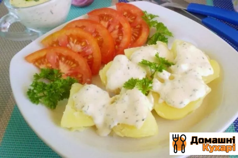Рецепт Картопля під часниково-сирним соусом