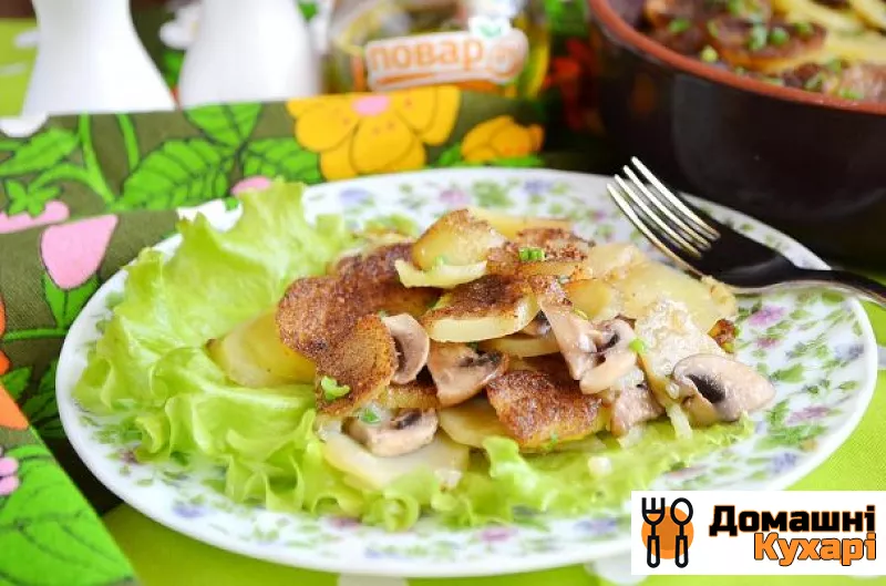 Рецепт Картопляна запіканка з грибами і часником