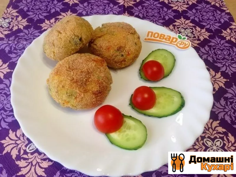 Рецепт Картопляно-рибні котлети з овочами в духовці