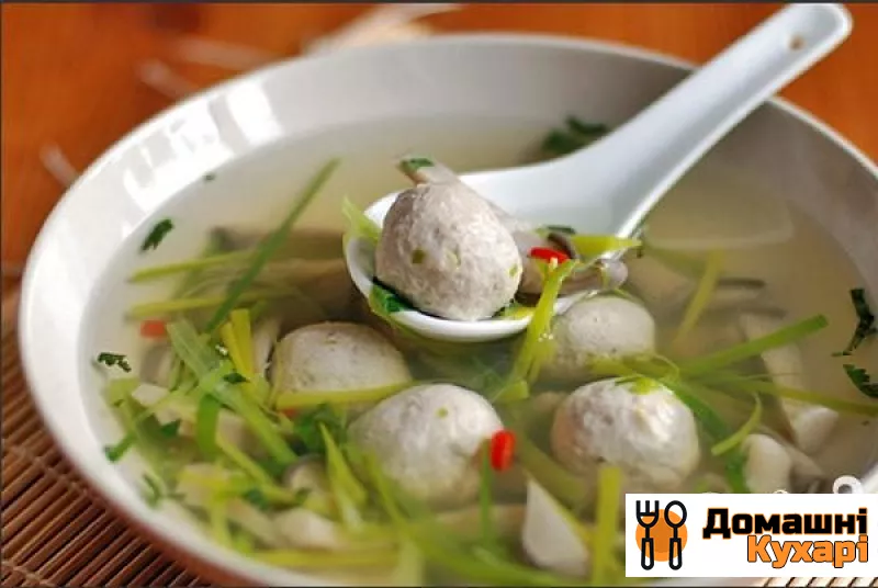 Рецепт Китайський суп з фрикадельками з м'яса і риби