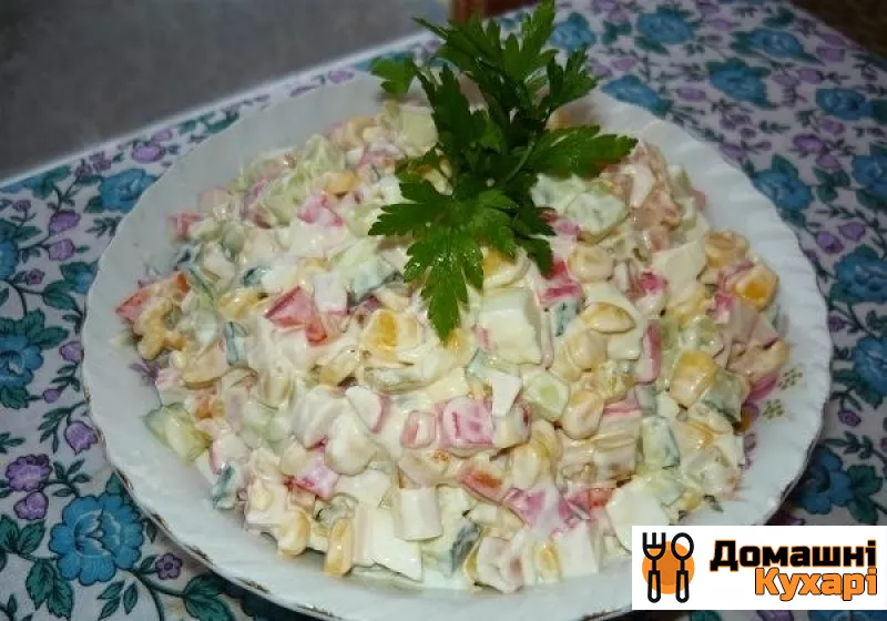 Рецепт Крабовий салат з огірком