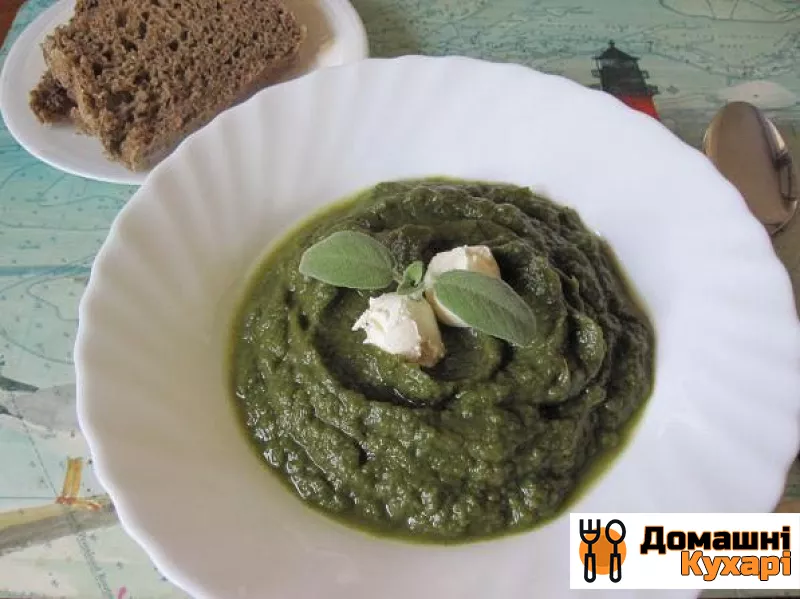 Рецепт Крем-суп зі шпинату з селерою і капустою
