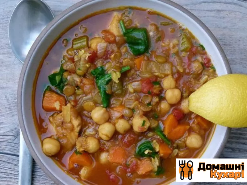 Рецепт Марокканський суп з рисом, нутом і сочевицею