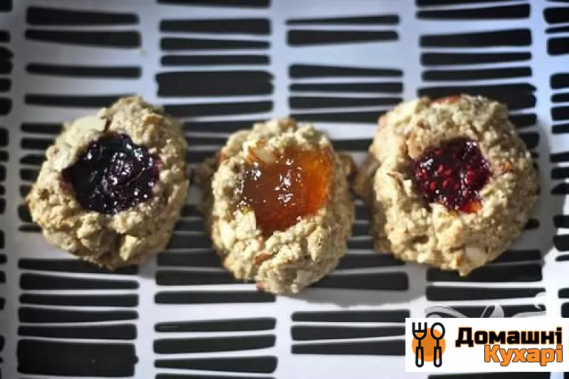 Рецепт Миндально-вівсяне печиво з джемом
