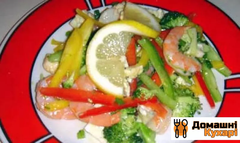Рецепт Овочевий салат з креветками і лимоном