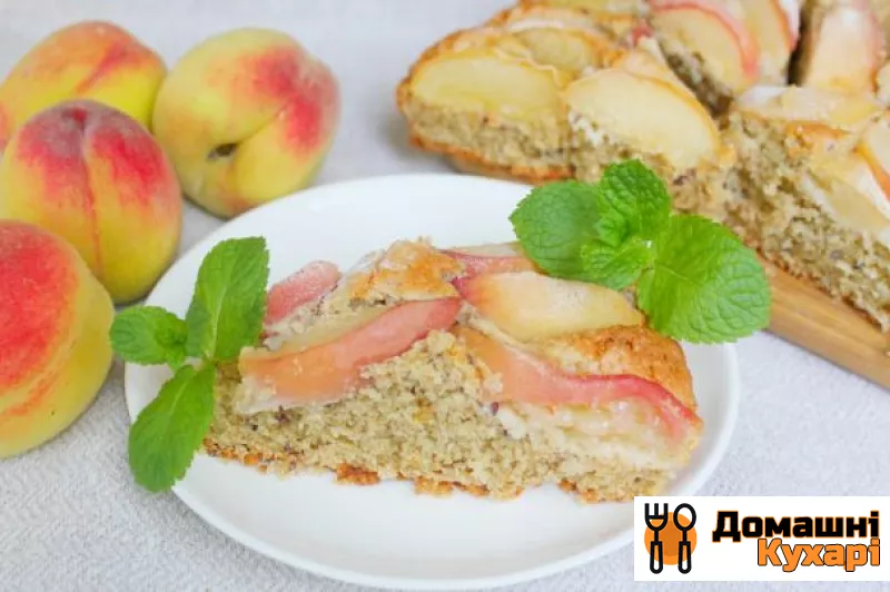 Рецепт Вівсяний пиріг з персиками