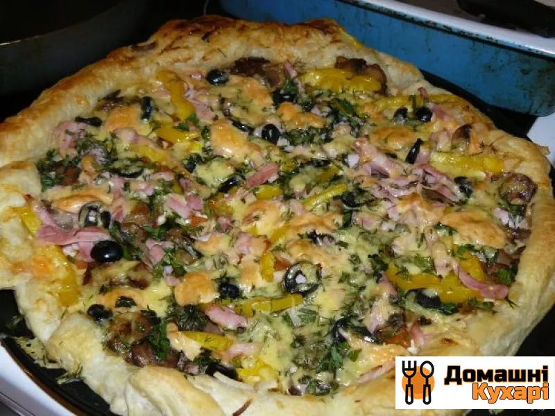 Рецепт Піца з сиром і грибами