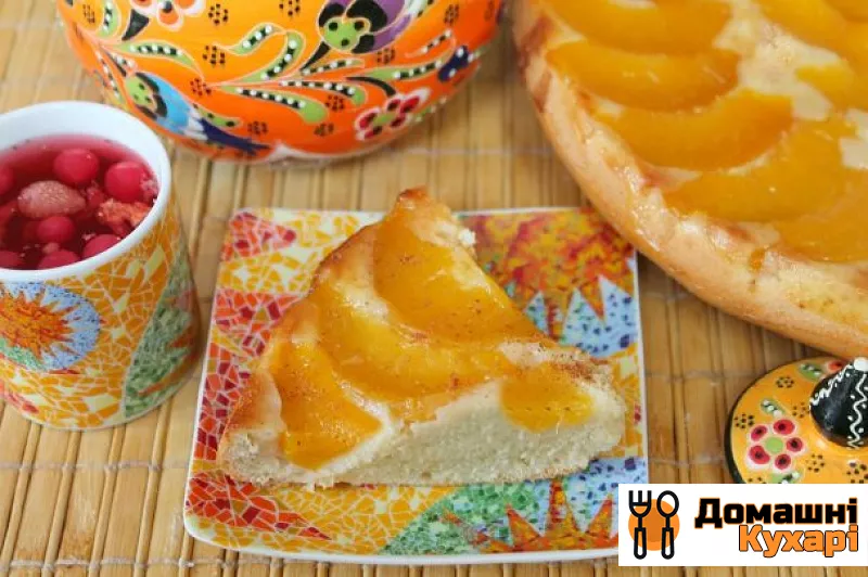 Рецепт Пиріг з персиками «Перевертыш»