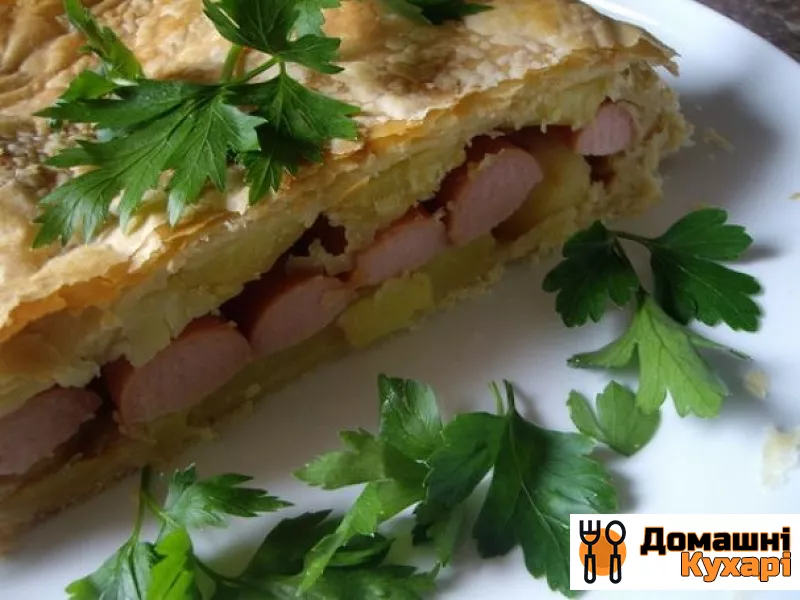 Рецепт Пирог с сосиской и картошкой