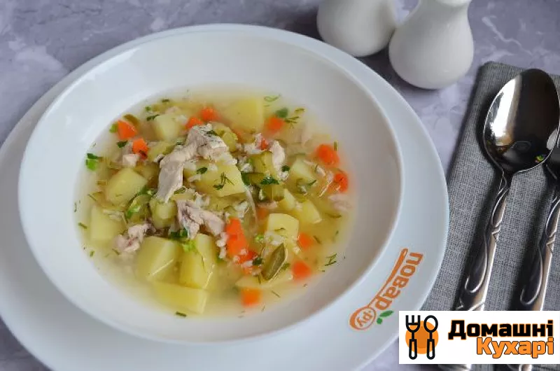 Рецепт Рибний суп з солоними огірками