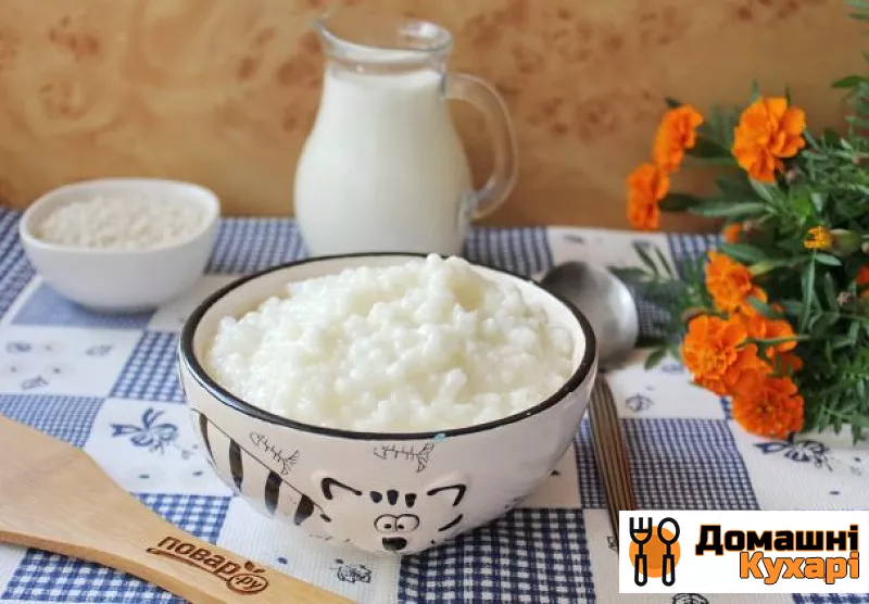 Рецепт Рисова молочна каша як в дитячому садку
