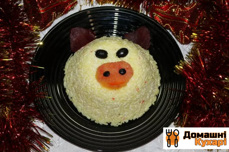 Рисовий салат на Новий рік Свині