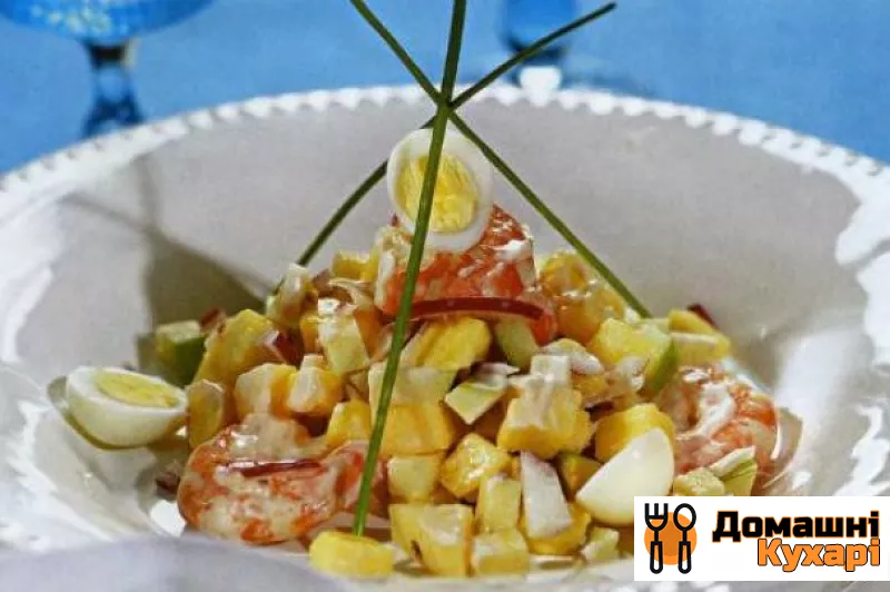Рецепт Салат з ананаса з креветками