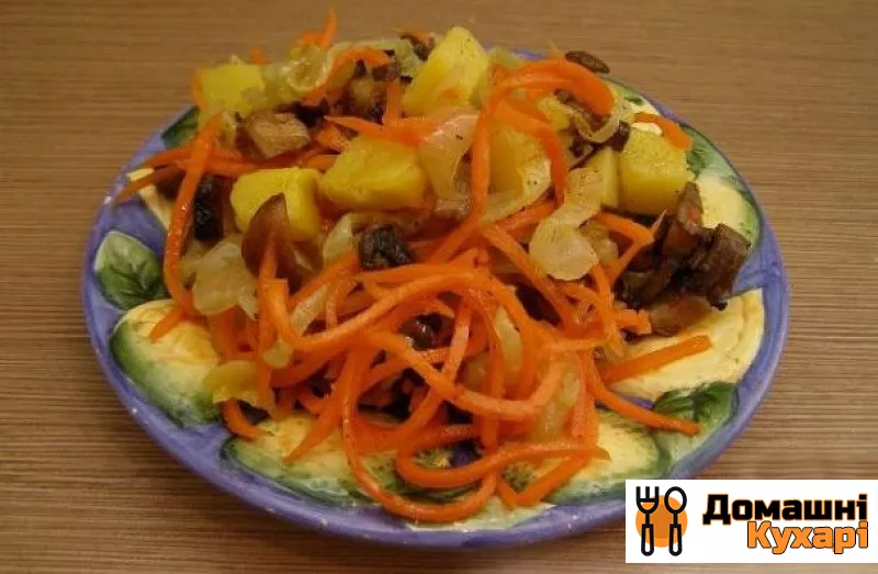 Рецепт Салат з корейської моркви з грибами