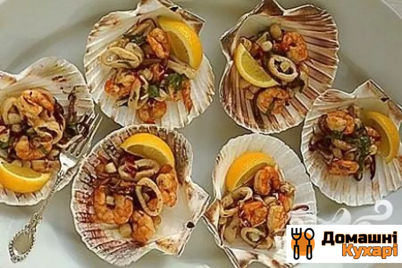 Рецепт Салат з морепродуктів з руколлою