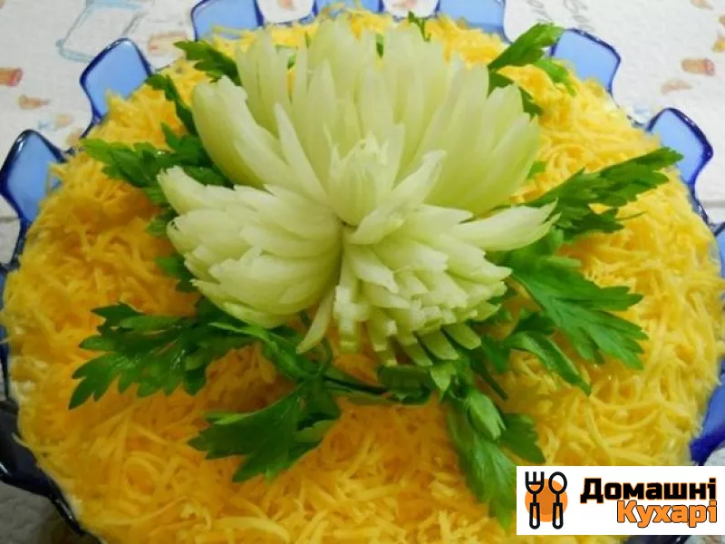 Рецепт Салат з куркою «хризантема»
