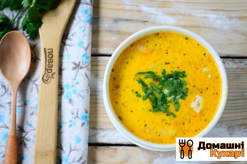 Рецепт Сирний суп з лососем і рисом