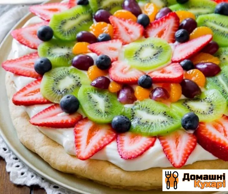 Рецепт Солодка піца з фруктами фото