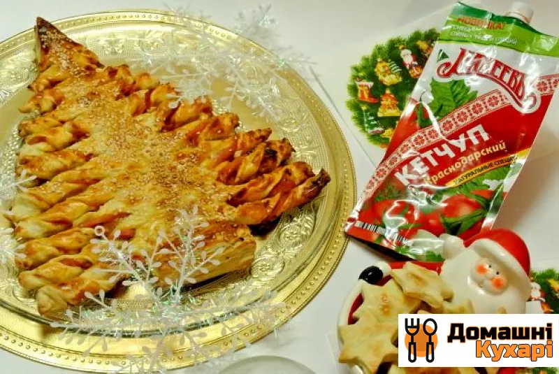 Рецепт Листковий новорічний пиріг «ялинка»