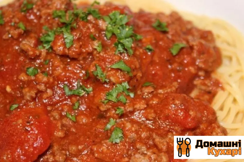 Рецепт Спагеті з фаршем і томатним соусом
