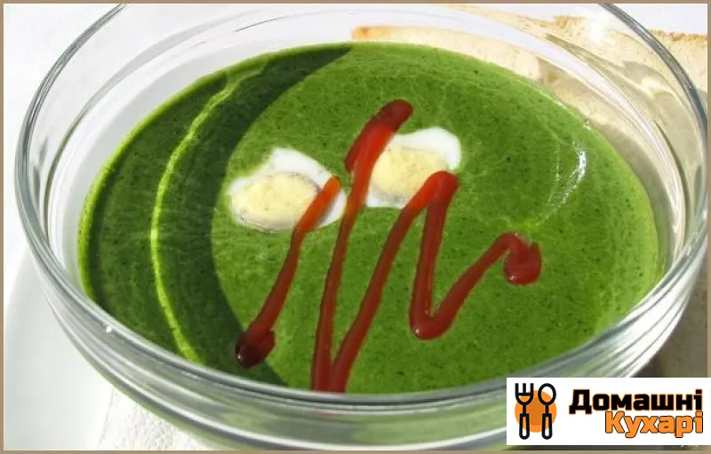 Суп-пюре зелений з щавлю і шпинату