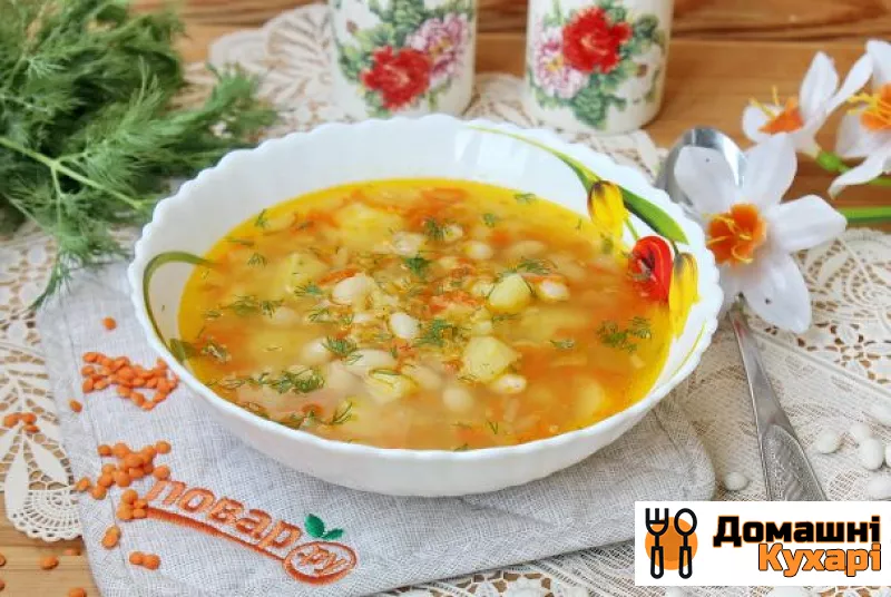 Рецепт Суп з квасолі і сочевиці