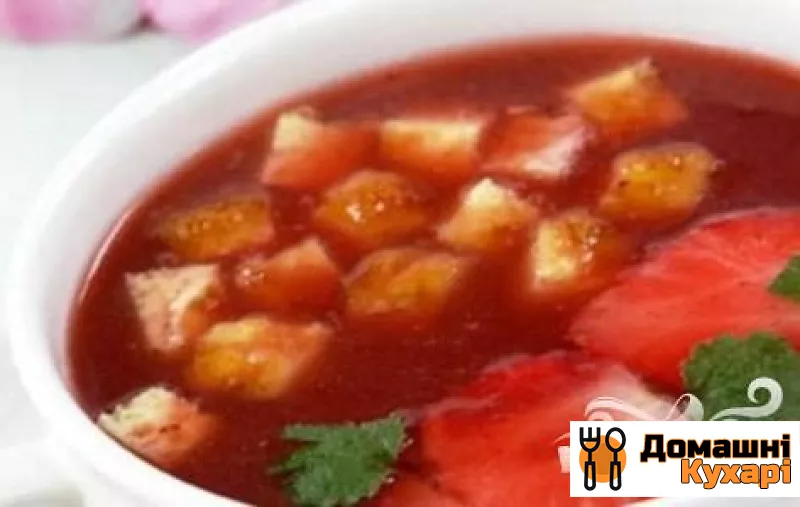 Рецепт Суп з полуниці з вершками