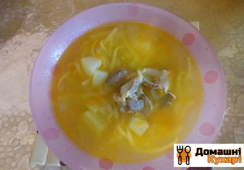 Рецепт Суп з курячих потрухів з грибами